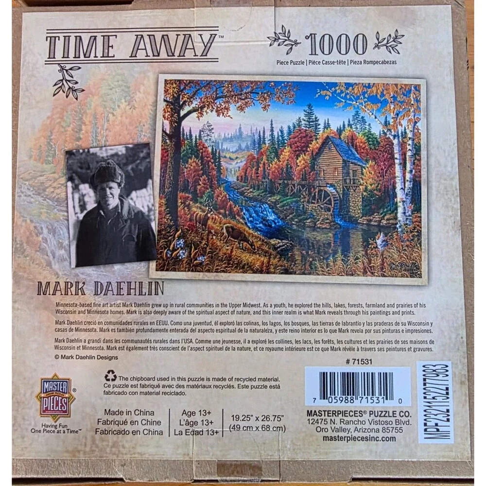 Time Away: Johnson's Mill 1000 Piece Puzzle - Mark Daehlin #71531